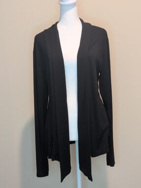 Krush Black Open-Front Lightweight Cardigan
